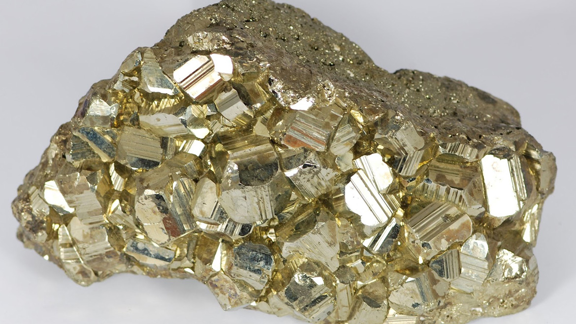 Golden pyrite sample